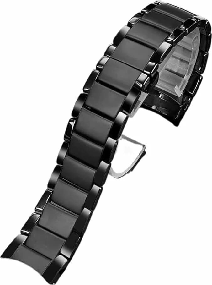 Bracelet de rechange en céramique noire pour montre Emporio Armani AR1452 / AR1451