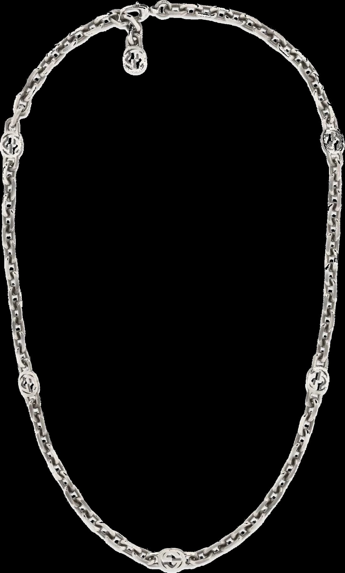 Collier Gucci en argent avec pendentif GG en palladium