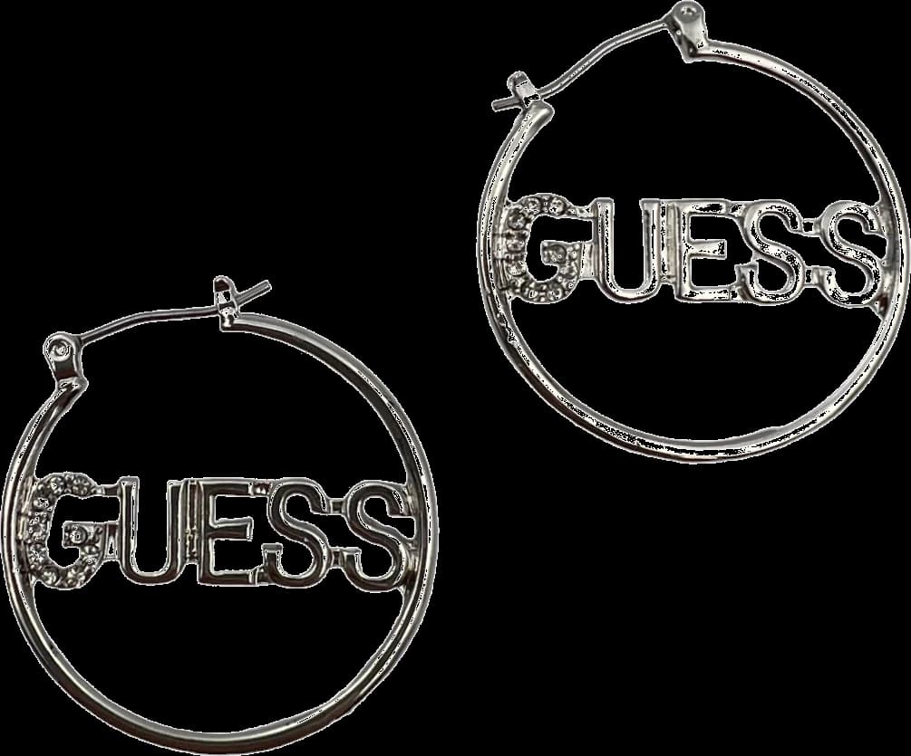 Boucles d'oreilles Guess rondes en métal argenté serties de cristaux