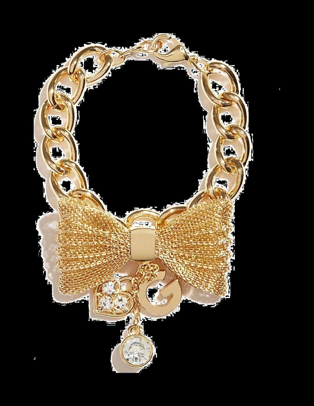 Bracelet Guess Doré Noeud papillon et breloques en métal jaune