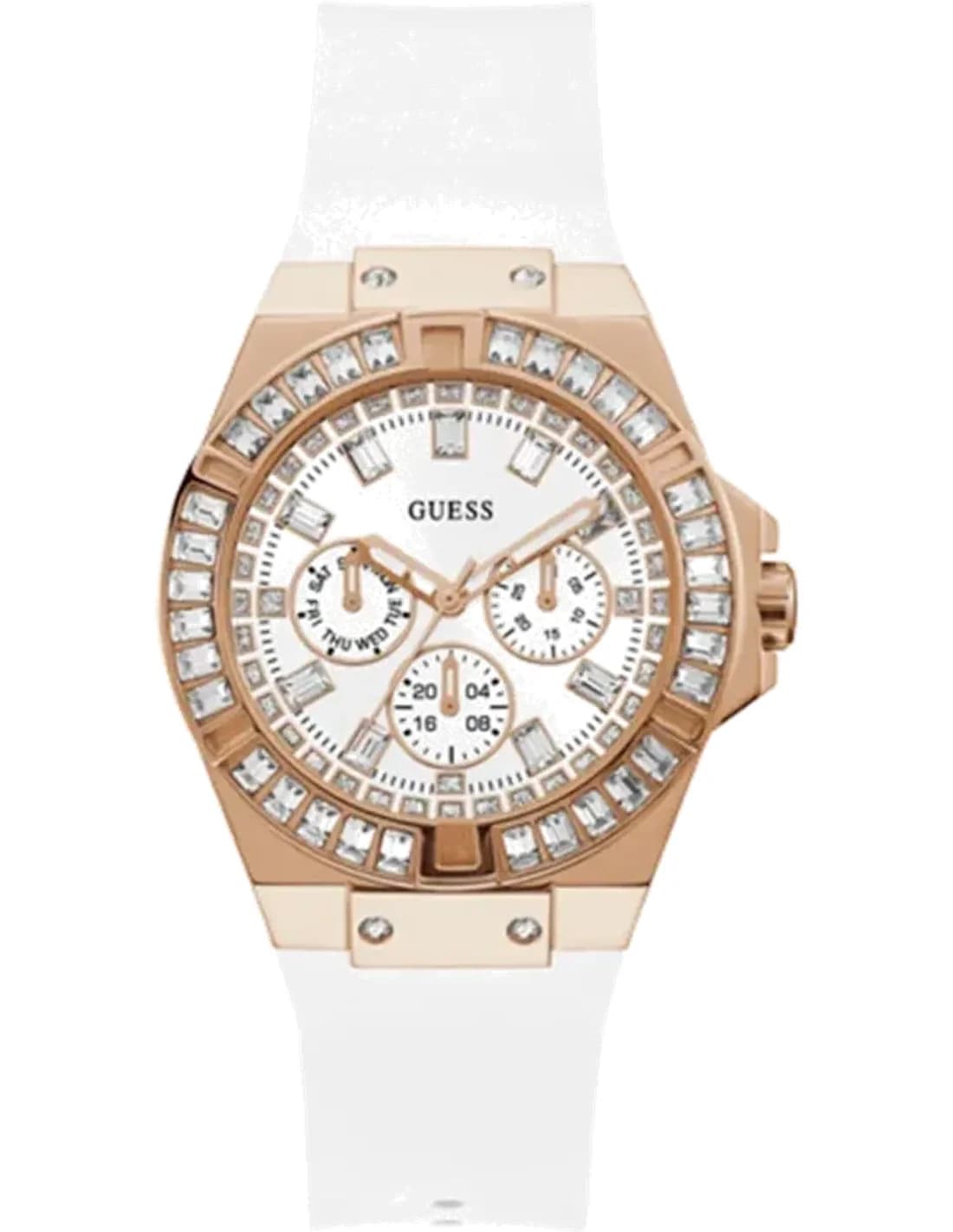 Women's Watch Guess Venus GW0118L4 Steel and White Silicone with Crystals