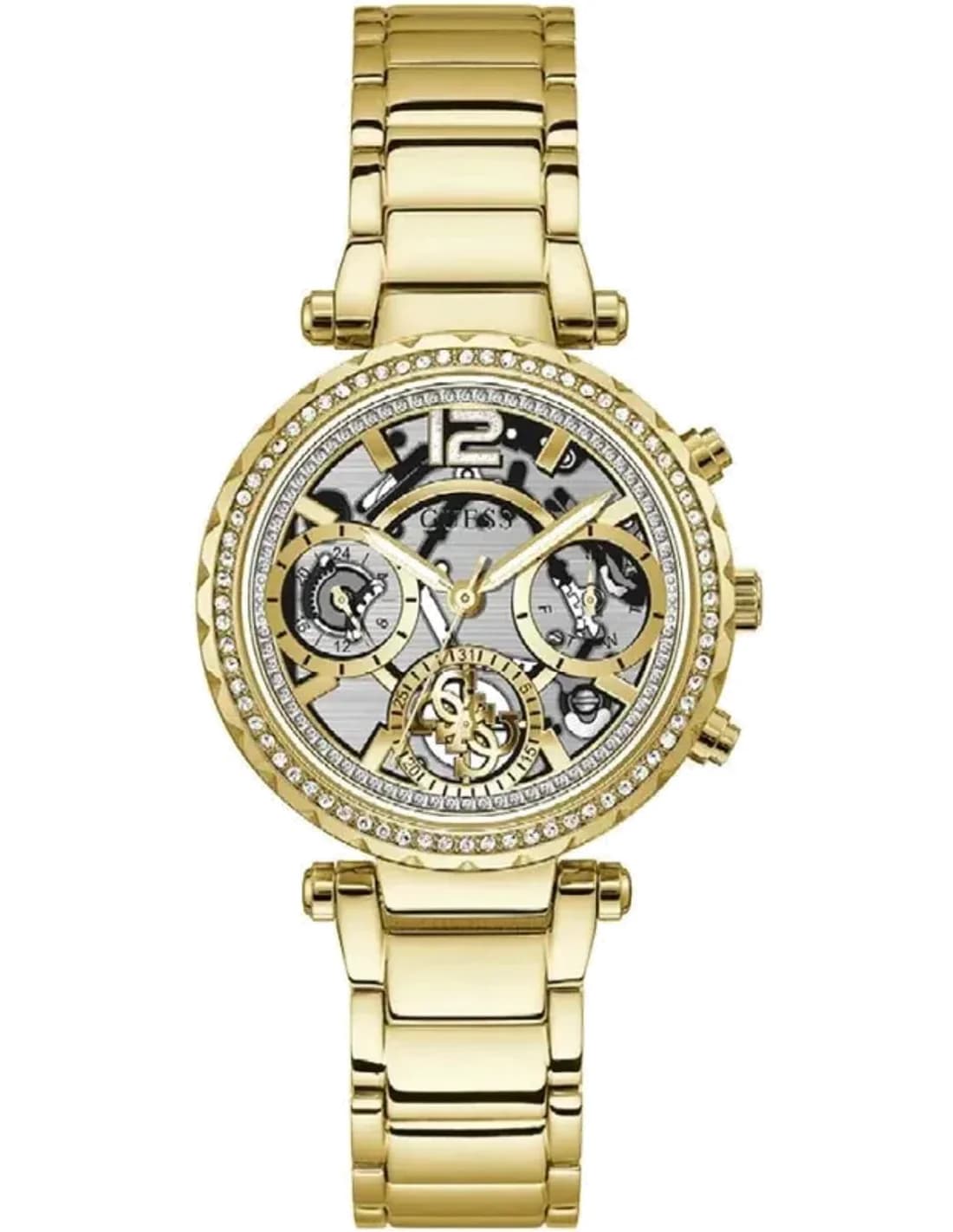 Women's Watch Guess Solstice GW0403L2 Gold Stainless Steel Skeleton Dial
