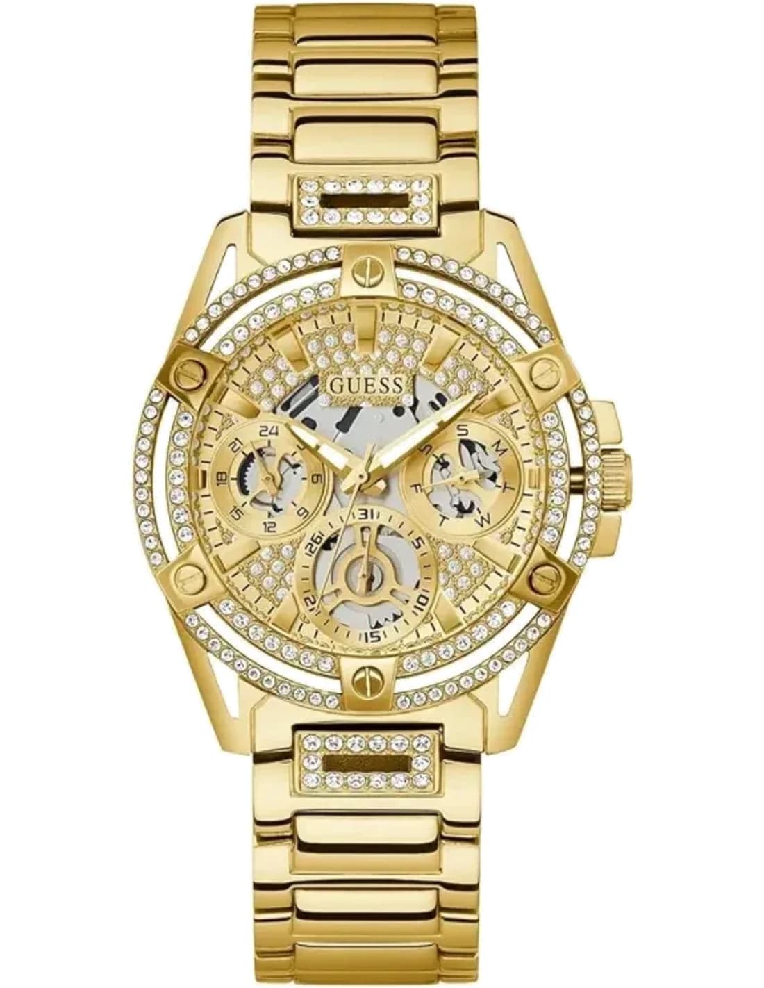 Guess Queen GW0464L2 women's watch in gold steel dial decorated with crystals