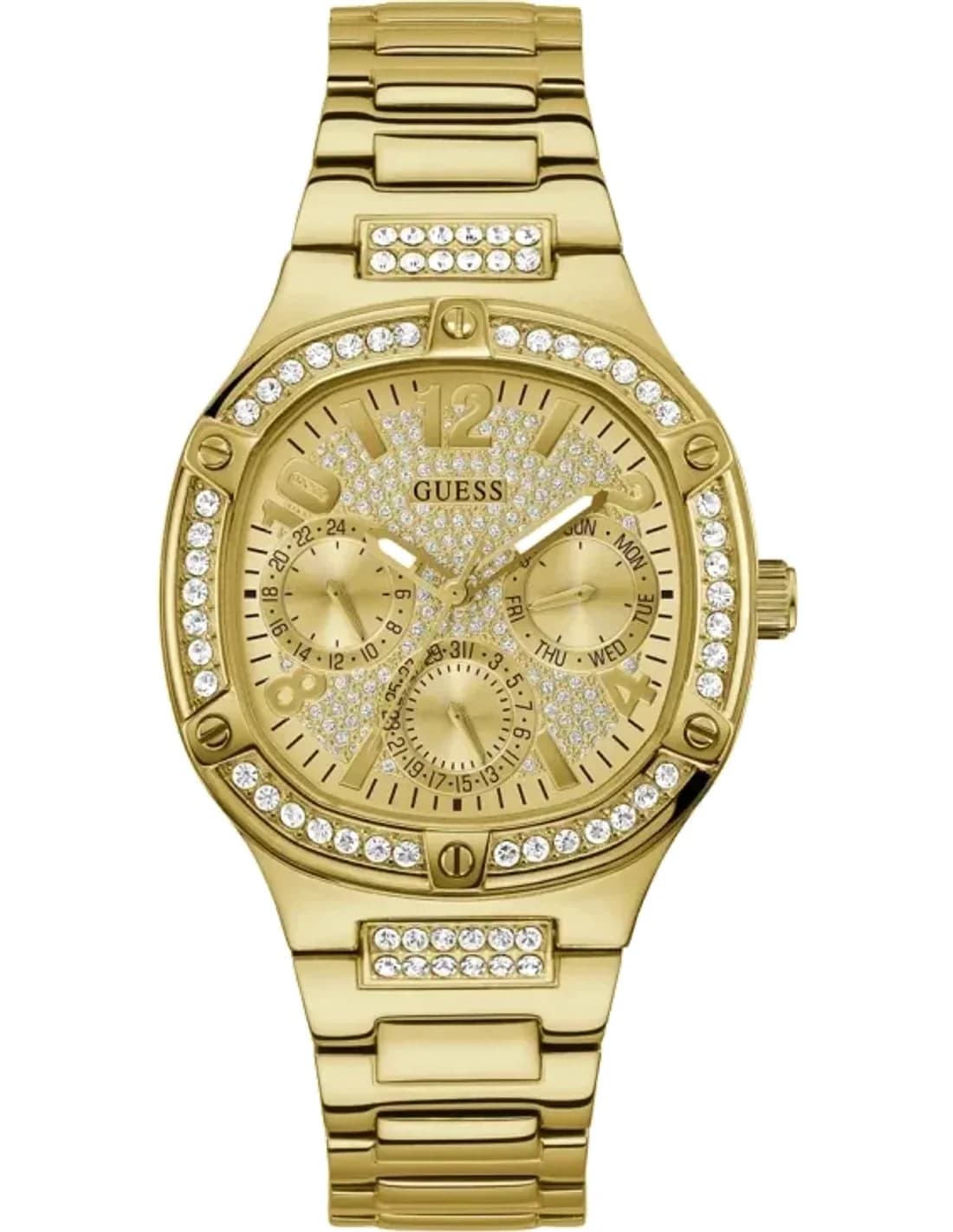 Guess Duchess GW0558L2 multifunction watch in yellow gold-plated steel