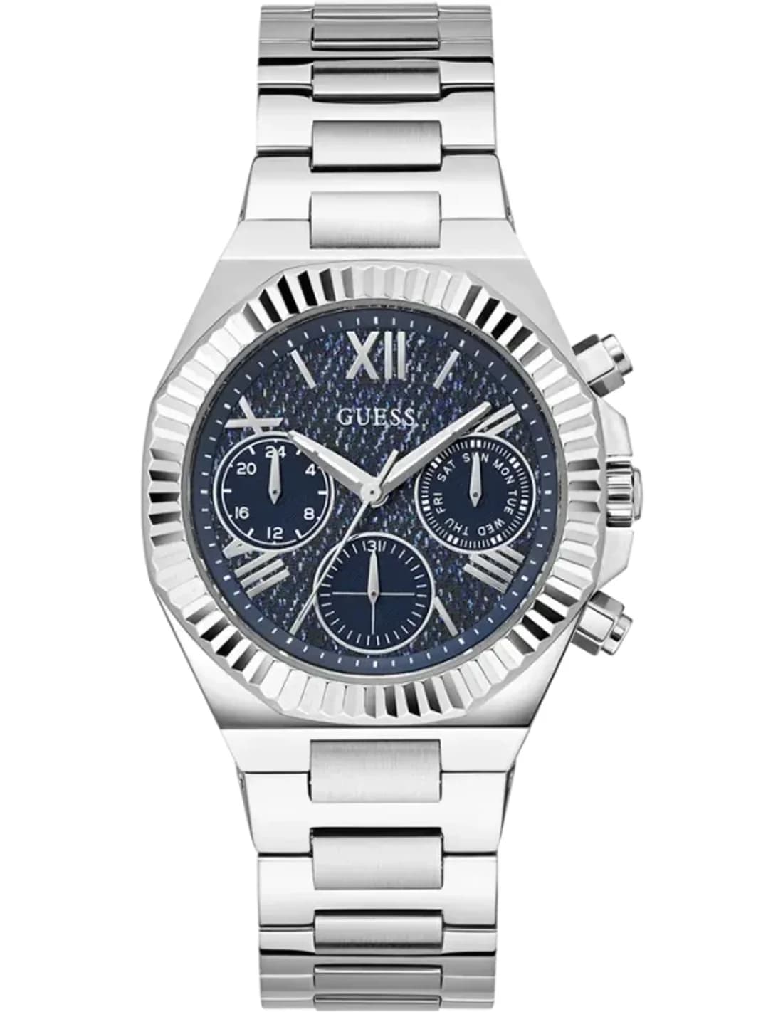 Women's Watch Guess GW0769L1 Silver Steel Blue Denim Effect Dial