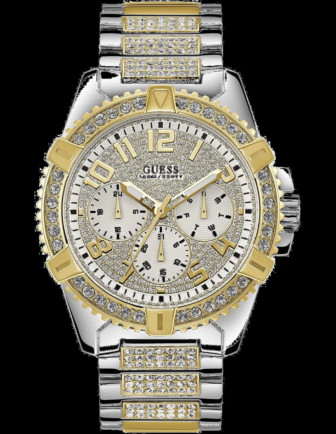 Montre Homme Guess Frontier W0799G4 en acier argent doré