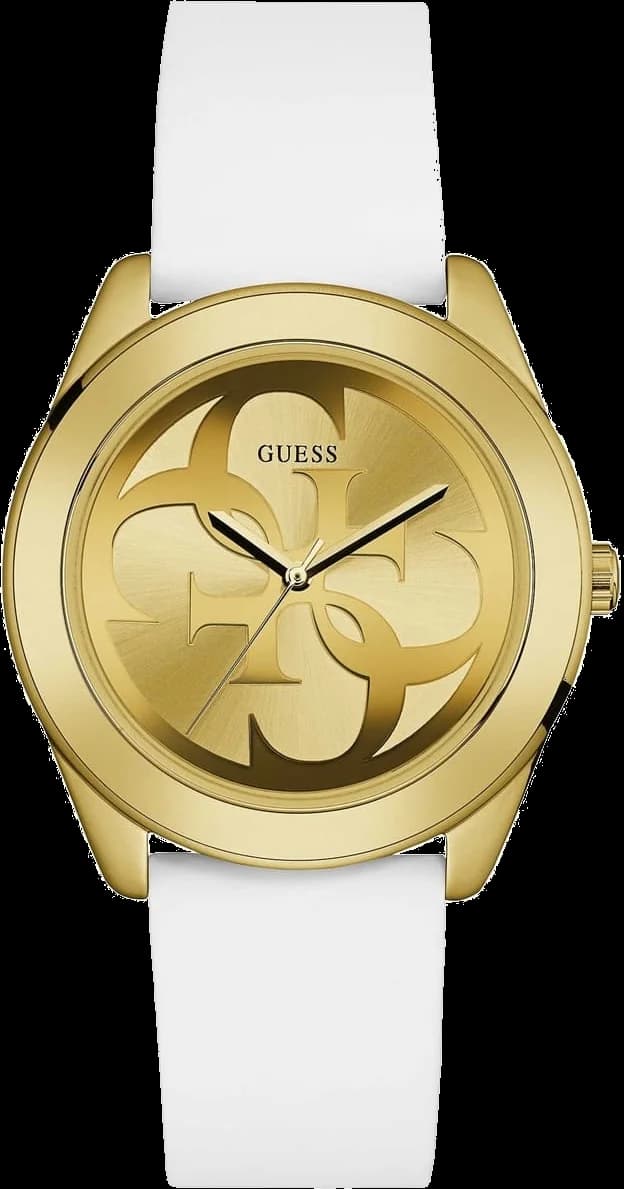 Montre Guess W0911L7 Bracelet Silicone Blanc et Cadran Doré