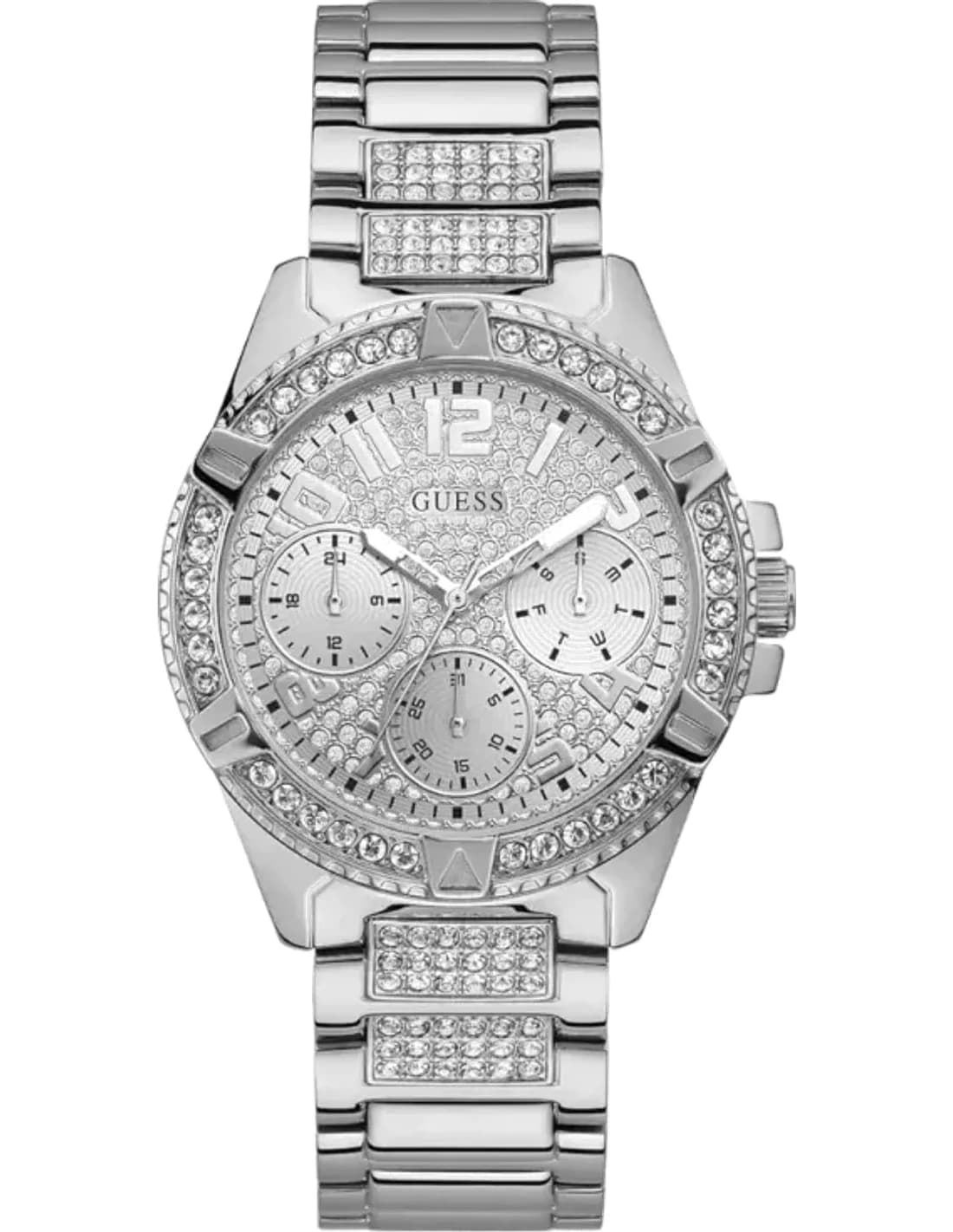 Montre Guess W1156L1 en Acier Argenté avec Boîtier Orné de Strass