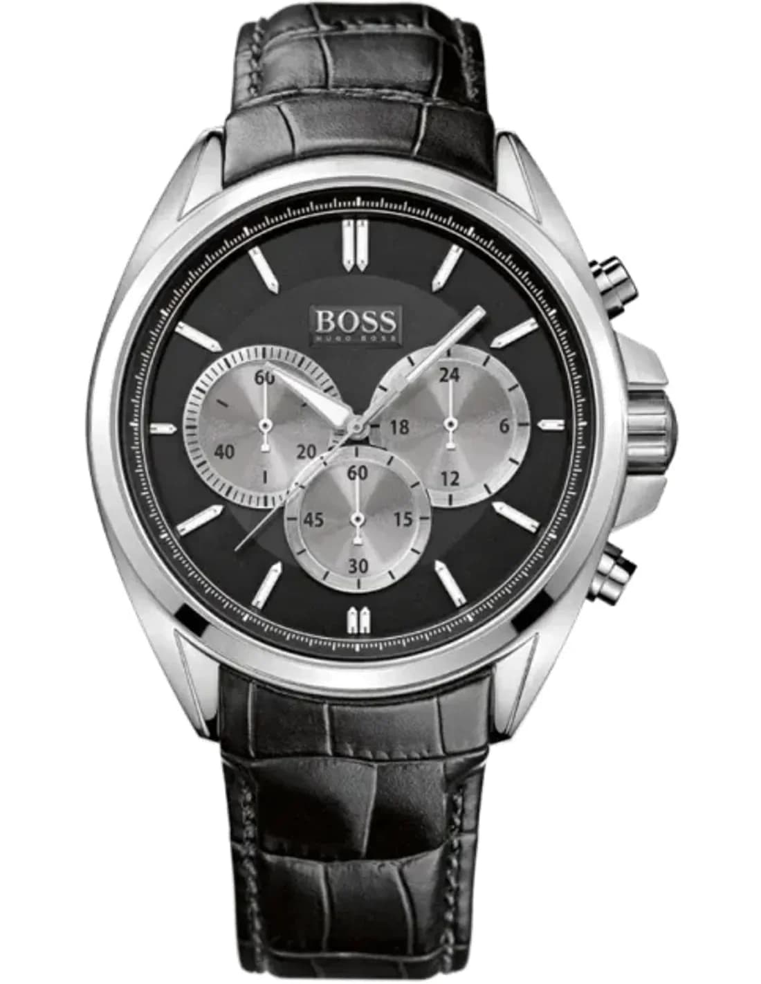 Hugo Boss 1512879 Chrono Driver Stainless Steel and Black Leather Watch