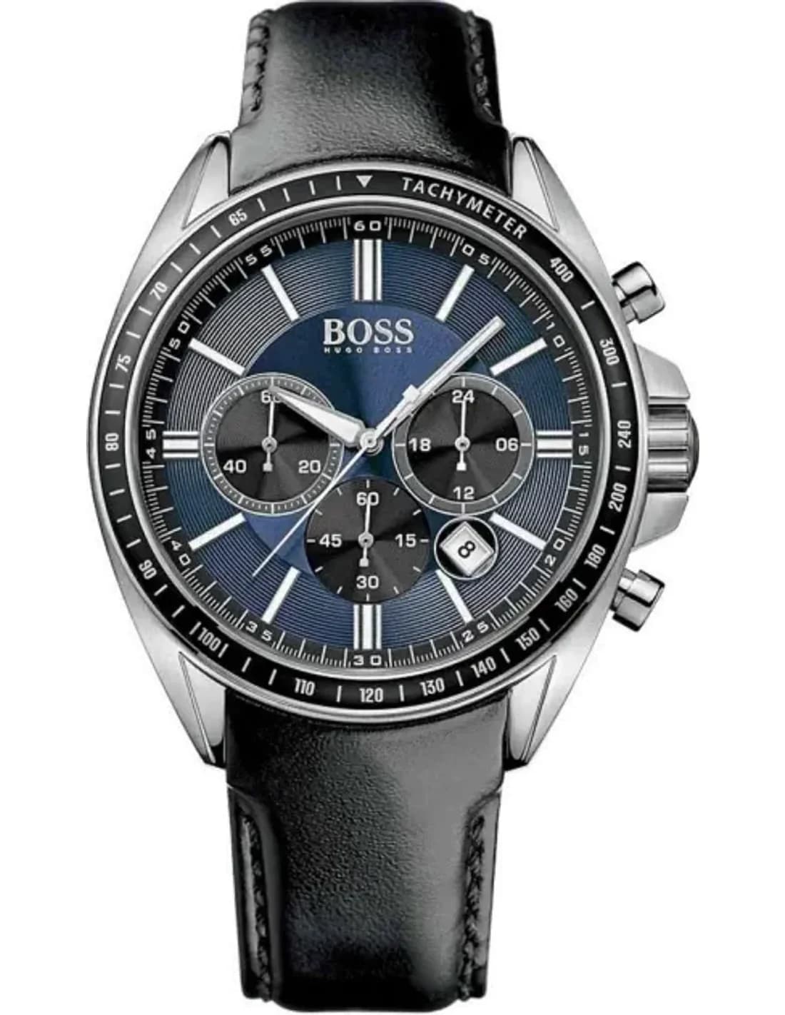 Montre Hugo Boss 1513077 bracelet cuir noir sport
