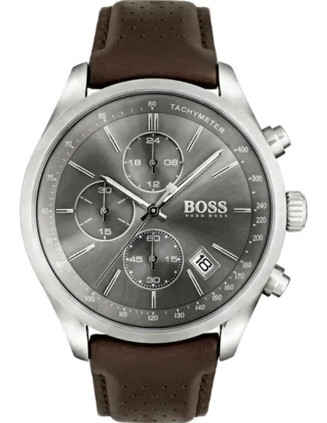 Hugo Boss 1513476 Watch with Brown Leather Strap and Steel Case
