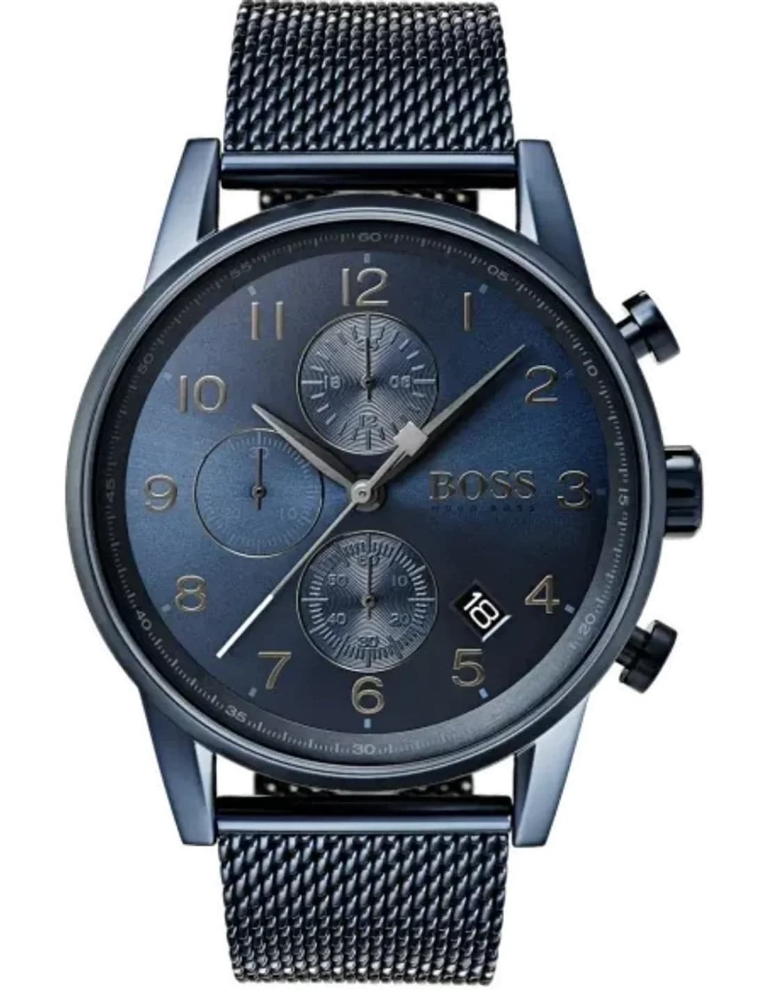 Montre Hugo Boss 1513538 Cadran Bleu Nuit et Bracelet Maille Milanaise