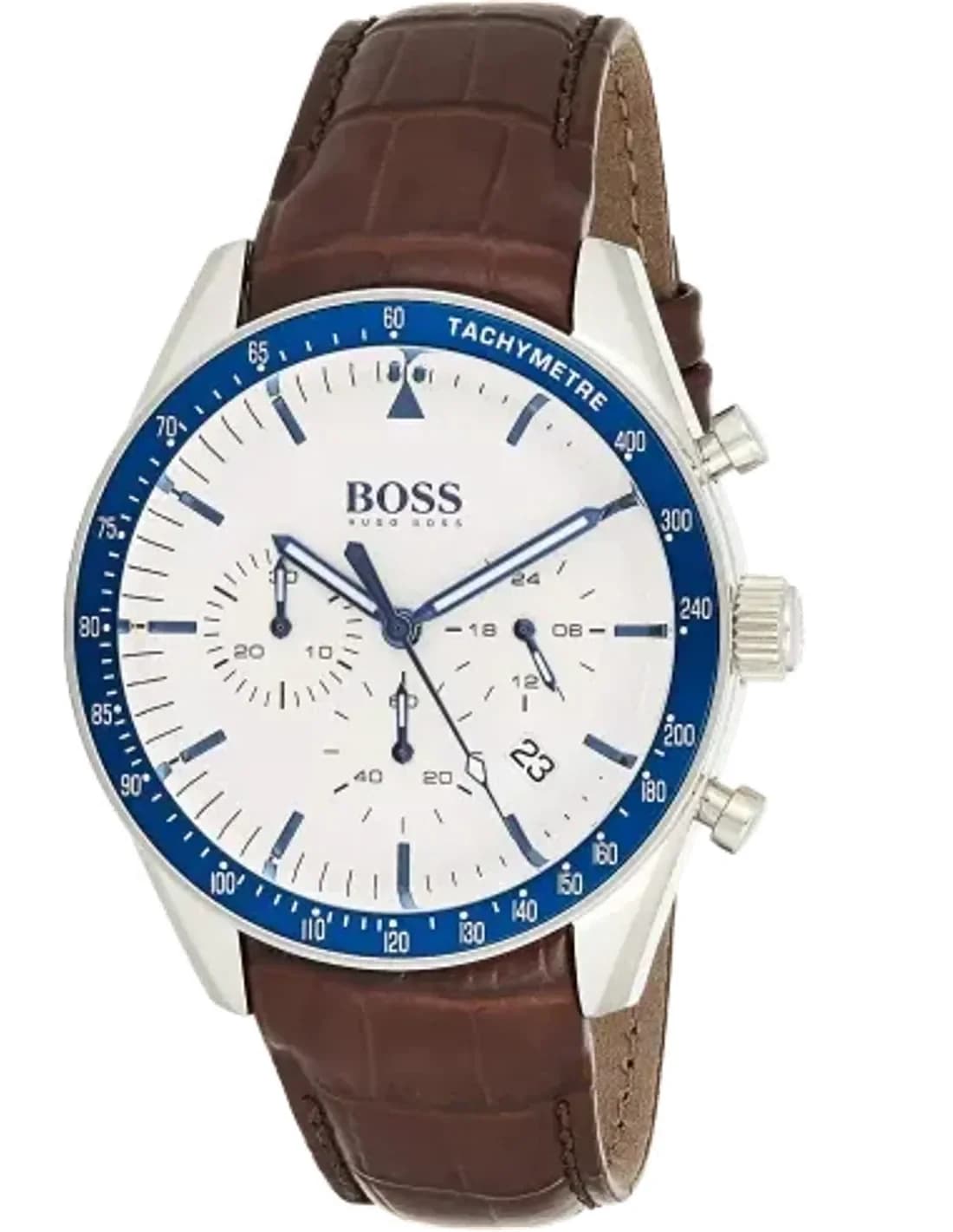 Hugo Boss 1513629 Trophy Brown Stainless Steel and Leather Watch