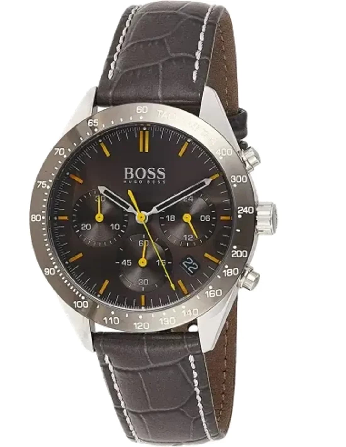 Montre Hugo Boss 1513659 Chronographe en Acier et Cuir Noir