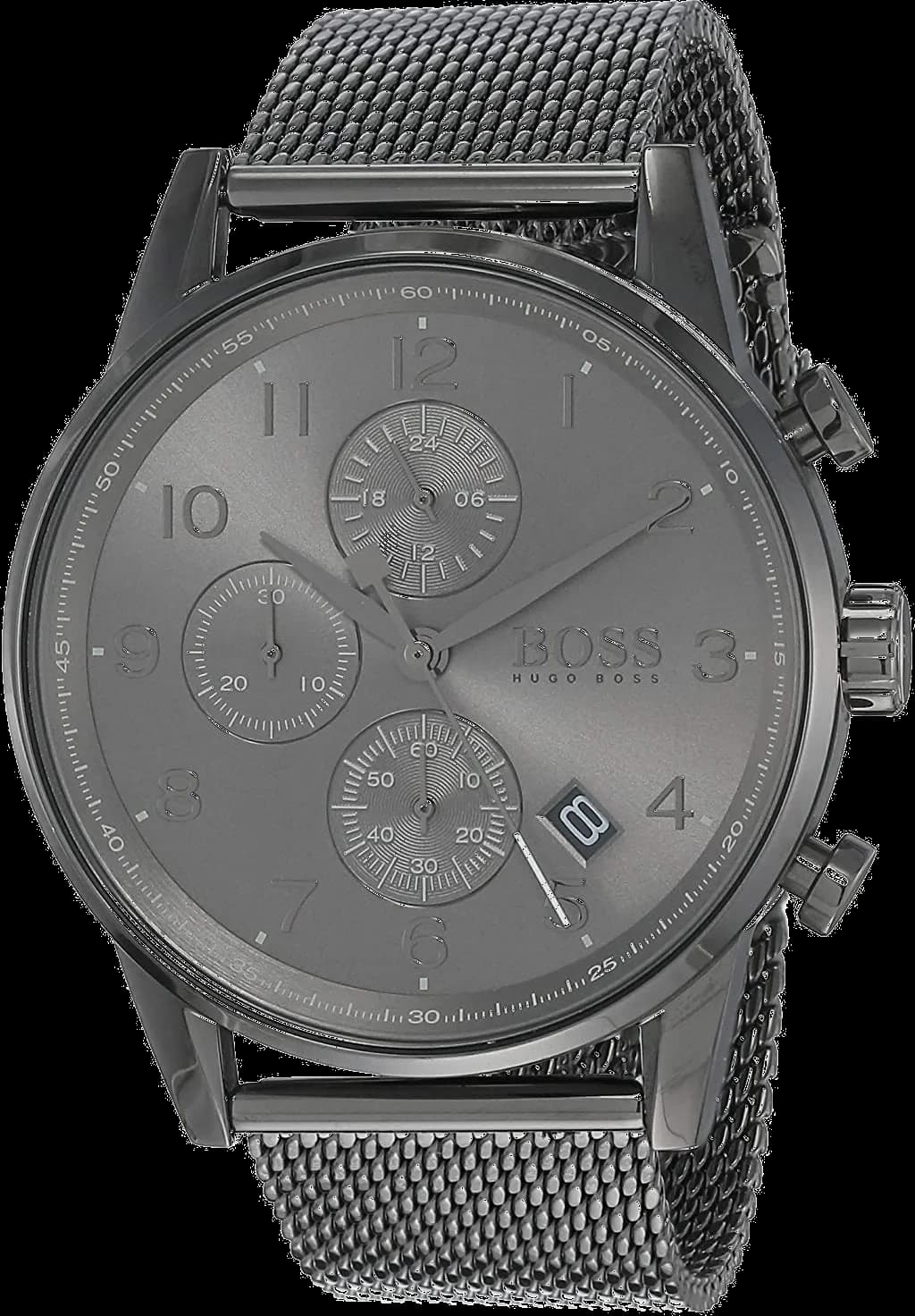 Montre Hugo Boss Navigator 1513674 chronomètre anthracite en maille milanaise