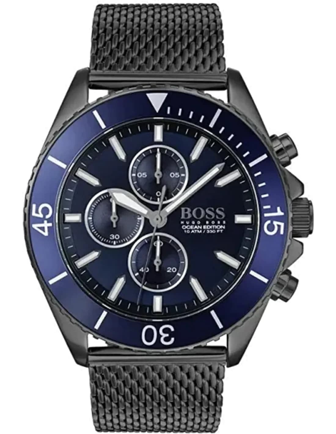 Men's Watch Hugo Boss 1513702 Ocean Edition in black Milanese mesh