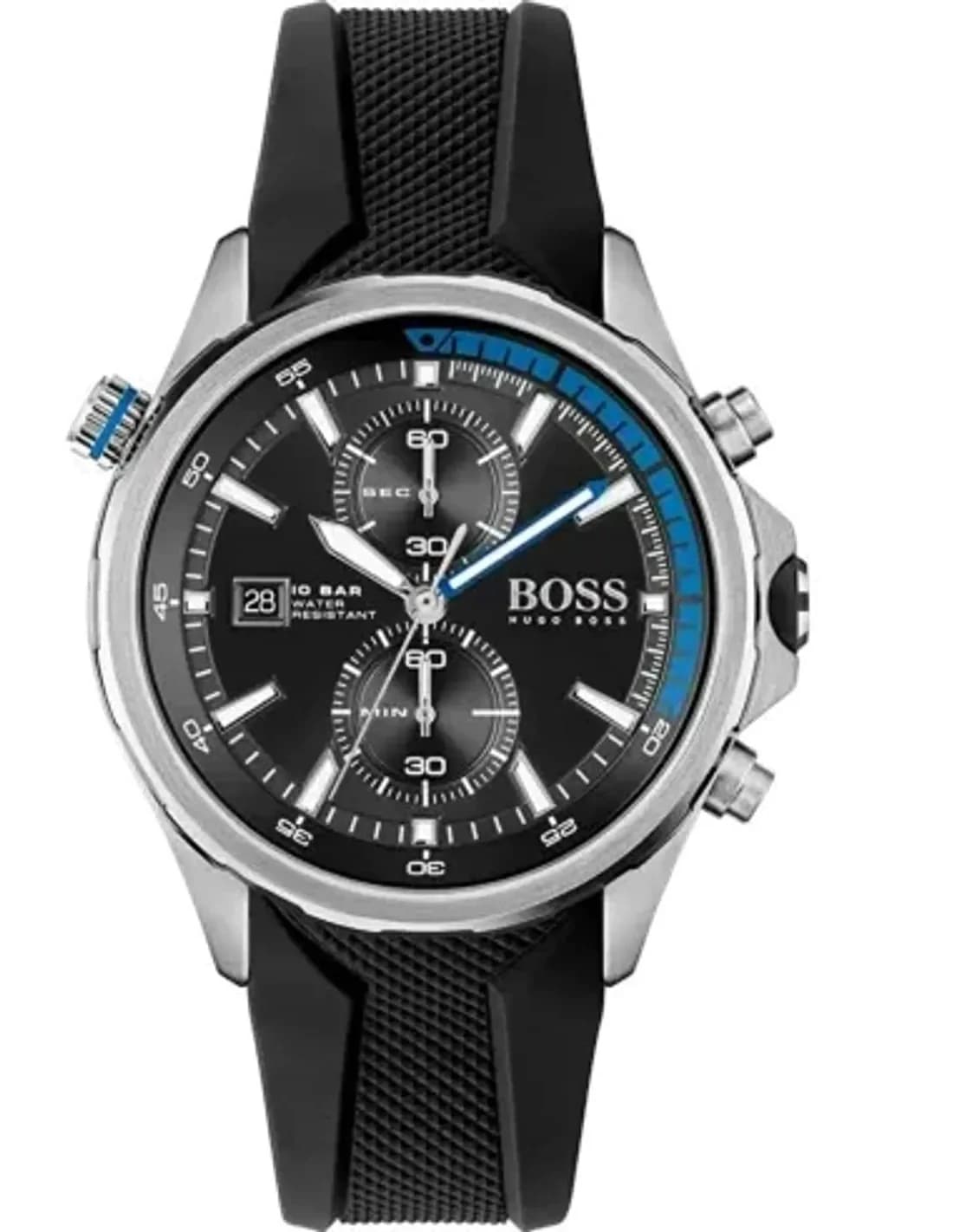 Montre Homme Hugo Boss Globetrotter Marine 1513820 Chrono bracelet silicone