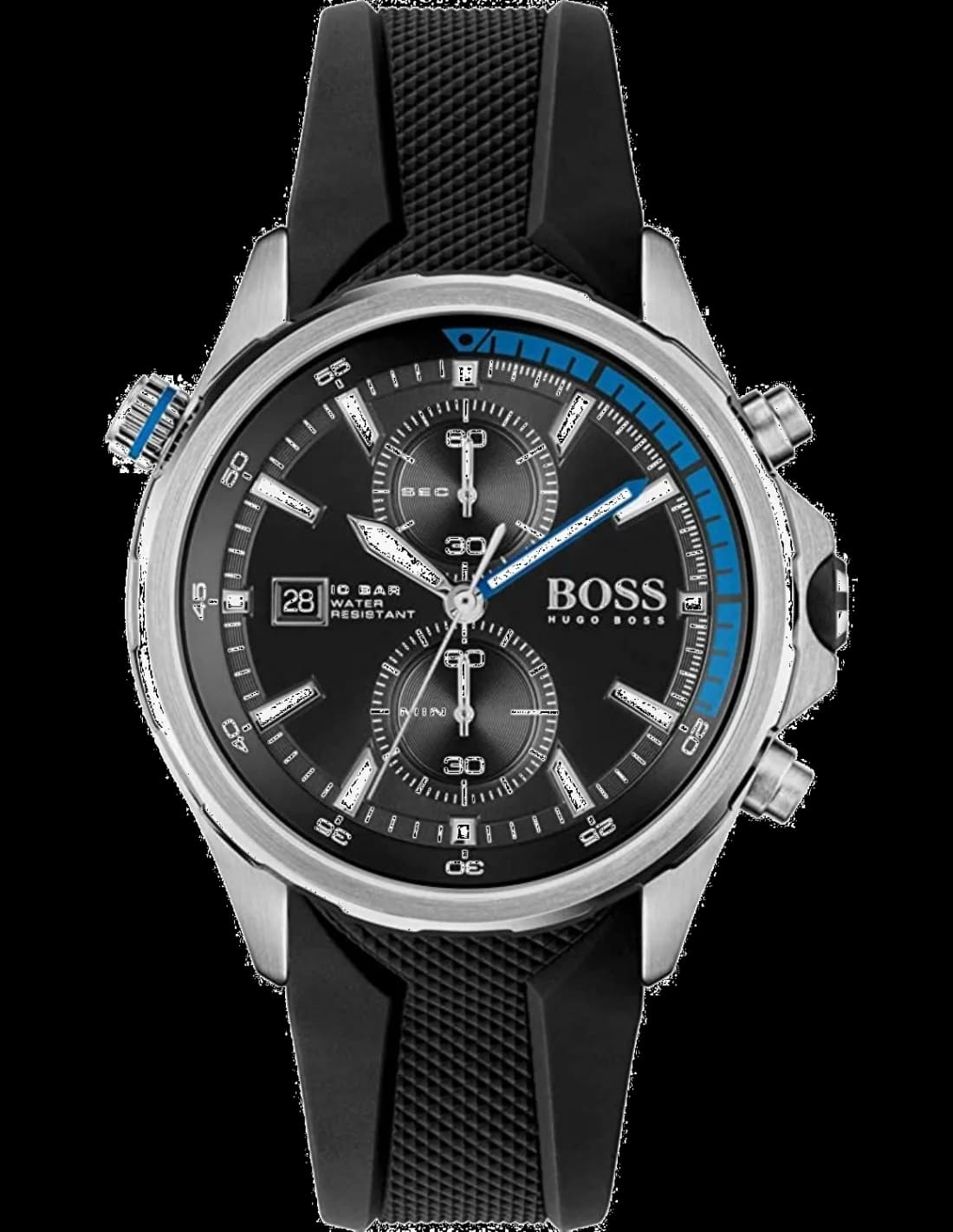 Montre Homme Hugo Boss Globetrotter Marine 1513820 Chrono bracelet silicone