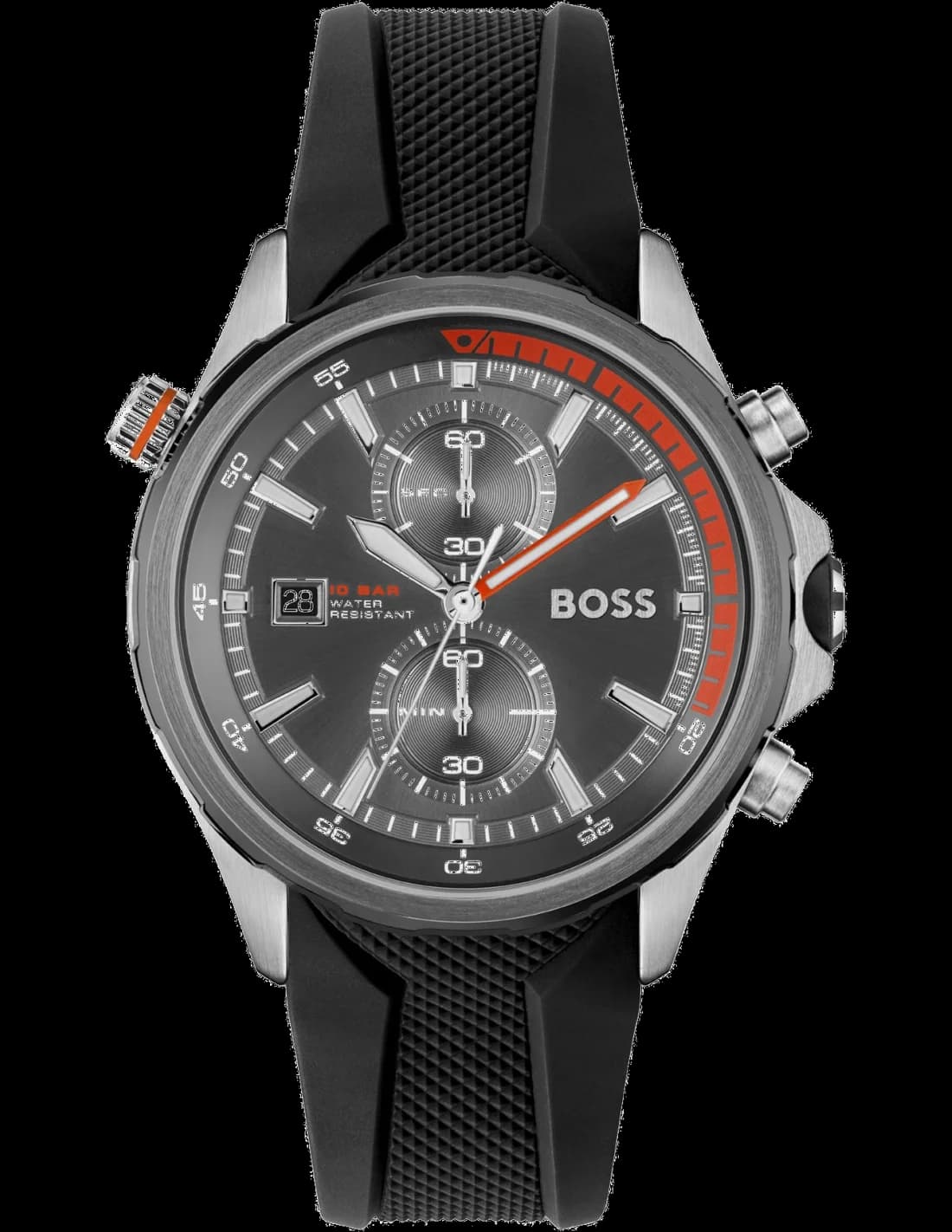 Montre Homme Hugo Boss Globetrotter 1513931 chronographe noir bracelet silicone