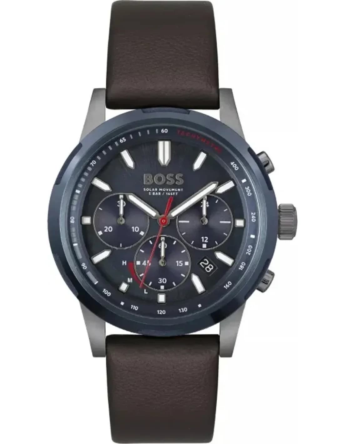 Montre Homme Hugo Boss 1514030 Cadran Bleu Nuit et Bracelet Cuir Marron
