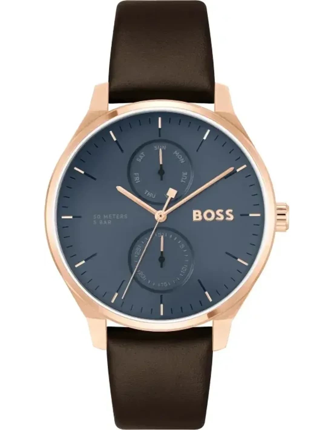 Montre Hugo Boss 1514103 Tyler Cadran Bleu et Bracelet Cuir Marron