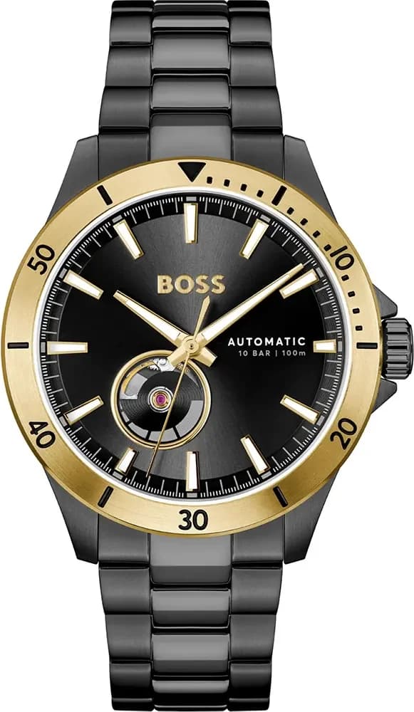 Montre Homme Hugo Boss Automatique Troper 1514203 bracelet acier noir