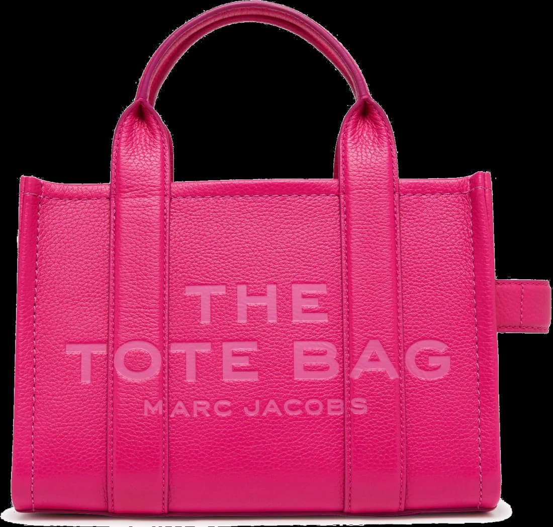 Sac à main Marc Jacobs The Mini Tote Bag rose fuschia en cuir grainé