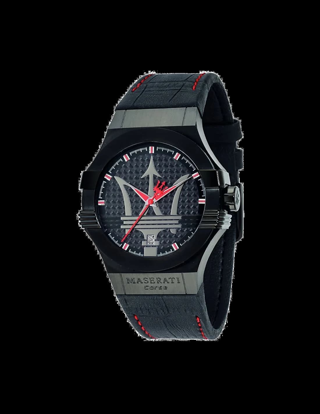 Montre Homme Maserati Potenza R8851108010 Bracelet cuir surpiqures rouges