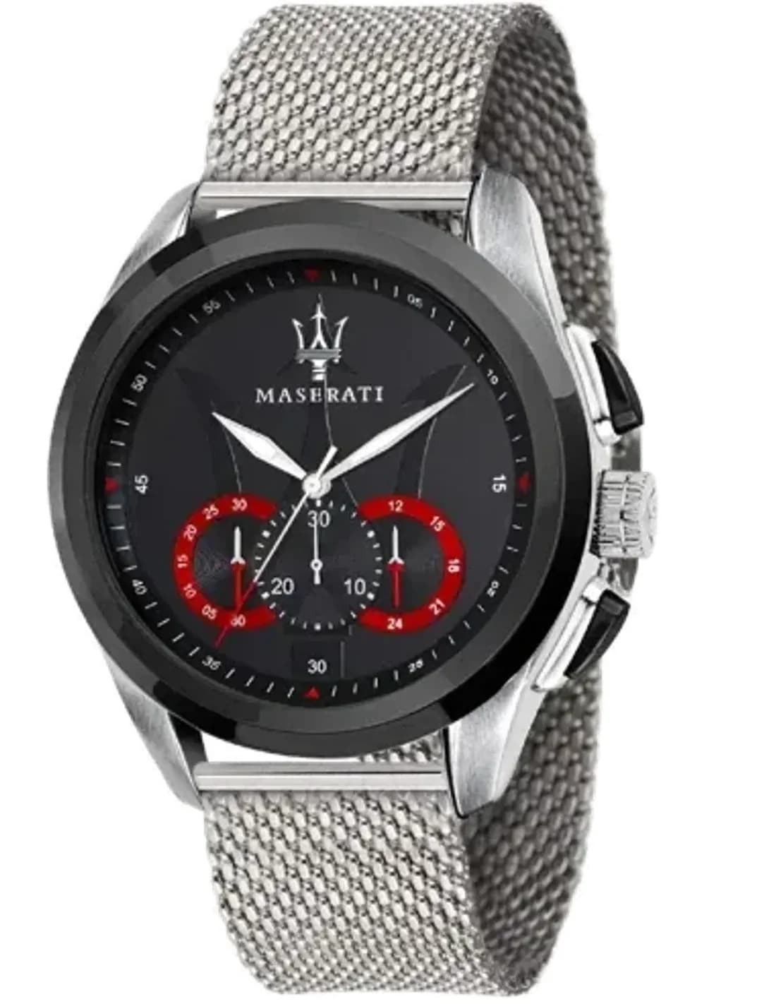 Maserati Traguardo R8873612005 Men's Watch Black Dial Milanese Mesh