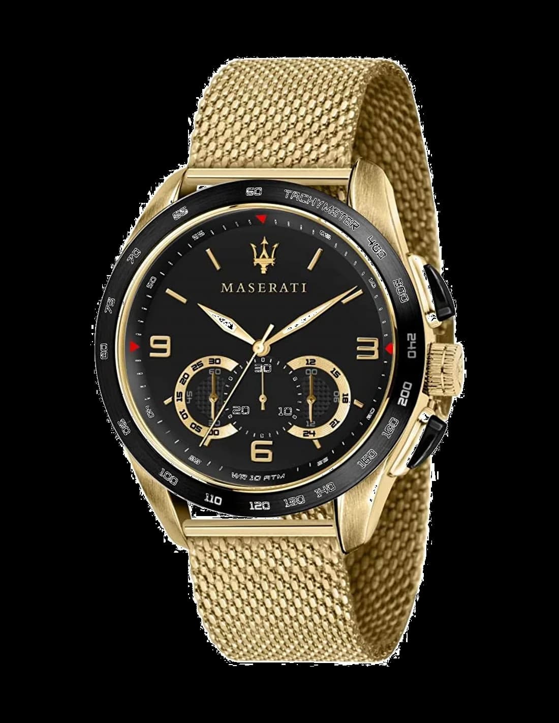 Montre Maserati Traguardo R8873612010 bracelet en maille milanaise or