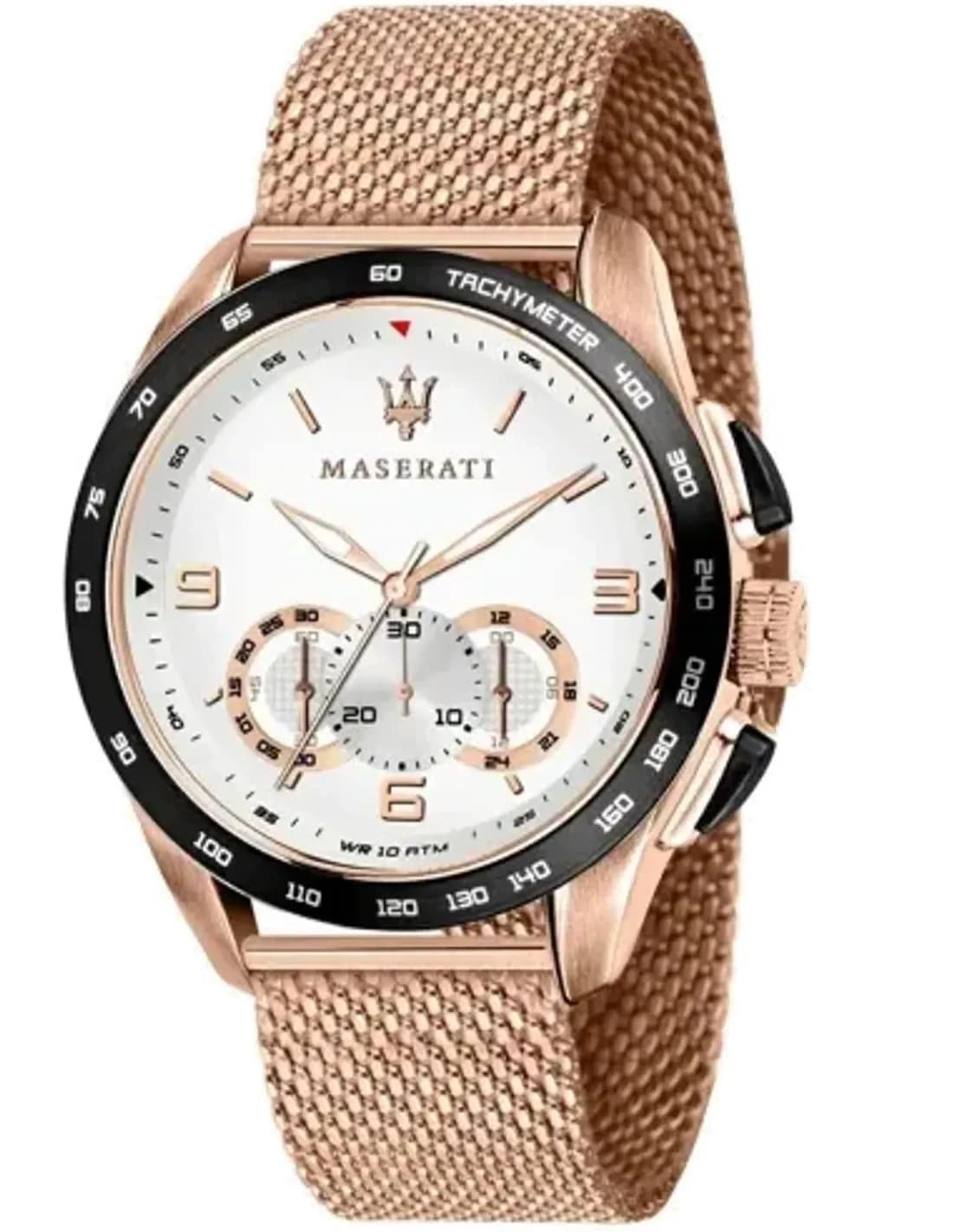 Montre Homme Maserati Traguardo R8873612011 bracelet maille milanaise or rose