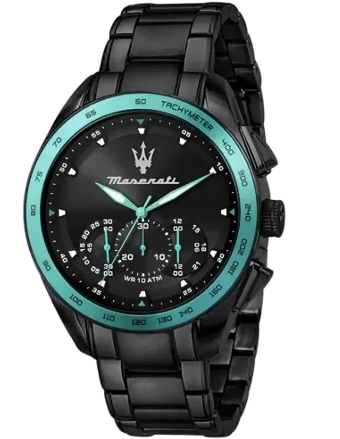 Maserati Traguardo Aqua Edition R8873644002 Black steel turquoise details