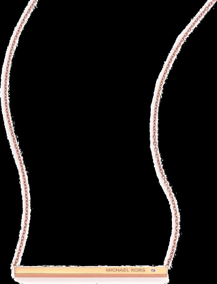 Collier Michael Kors Heritage avec barre pendante 3D en acier inoxydable or rose