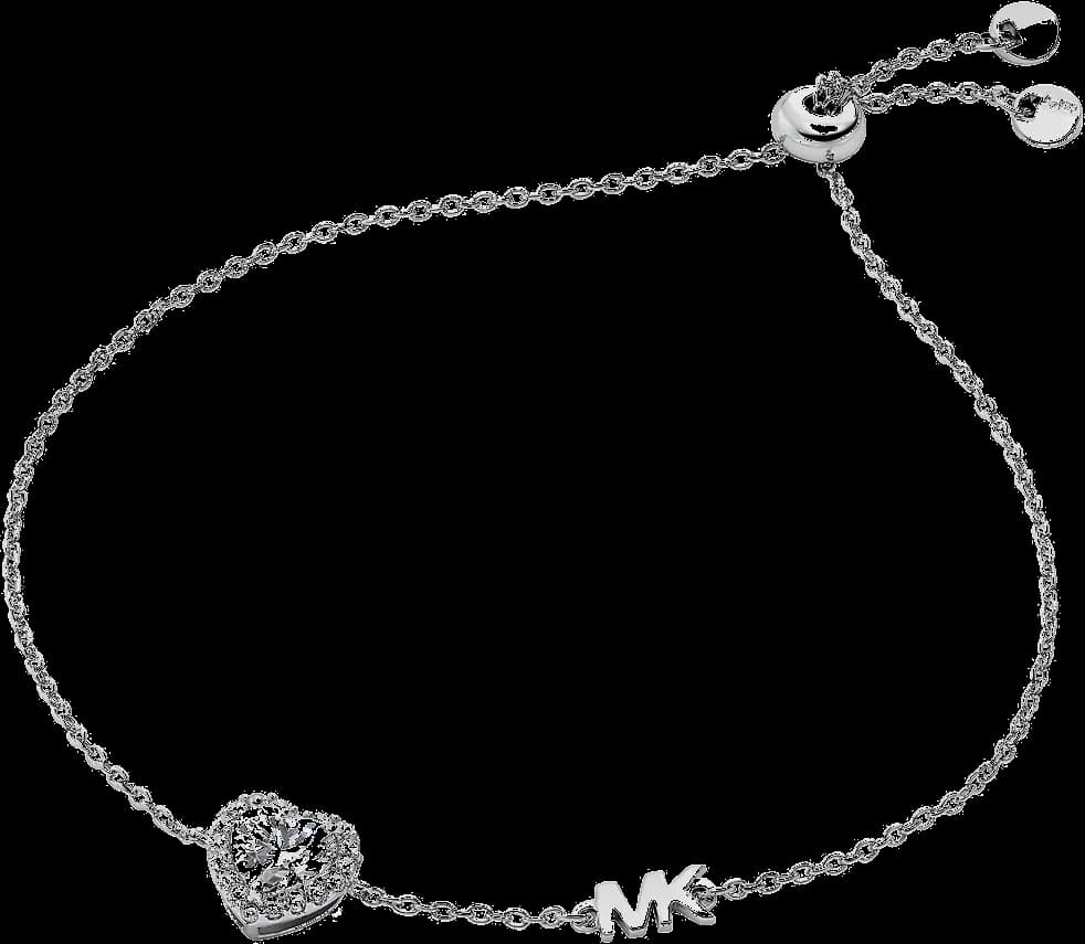 Bracelet Michael Kors Brillance coulissant en forme de cœur en argent 925