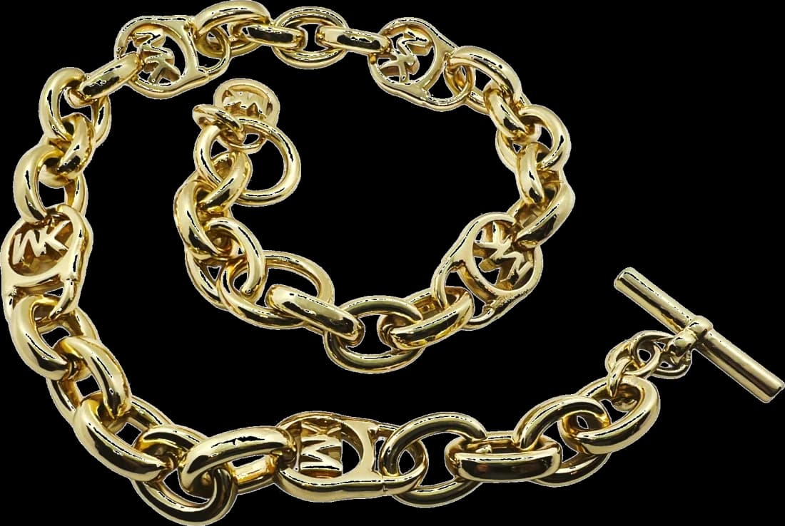 Collier Michael Kors Brillance en chaine métal plaqué doré jaune