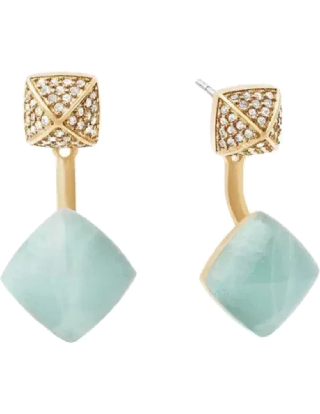 Boucles d'oreilles Michael Kors pavés et pierre turquoise