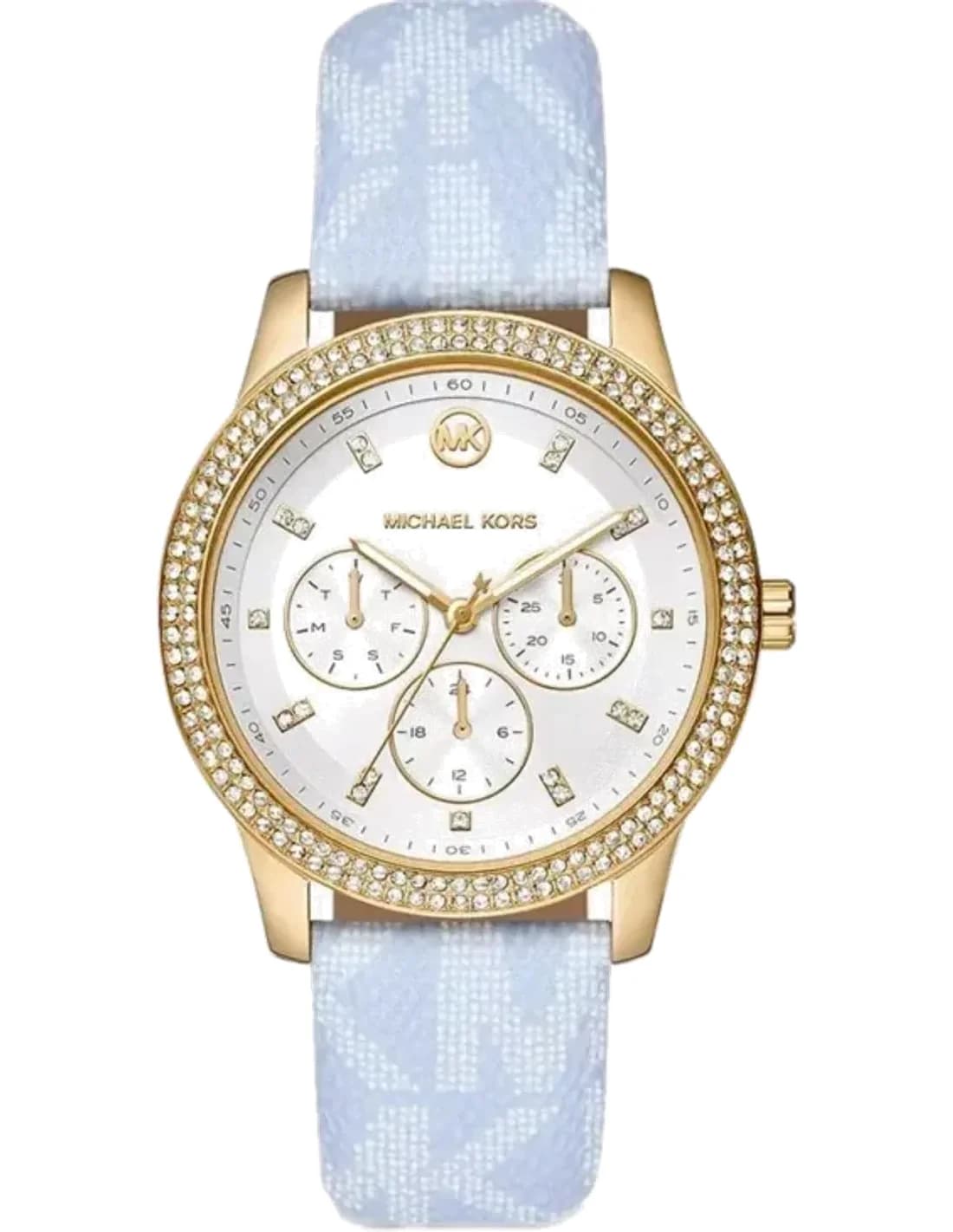 Michael Kors Tibby MK2965 Watch Multifunction Dial Blue Leather Strap
