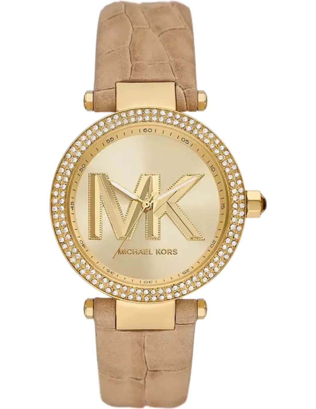 Michael Kors Parker MK4725 beige structured leather watch