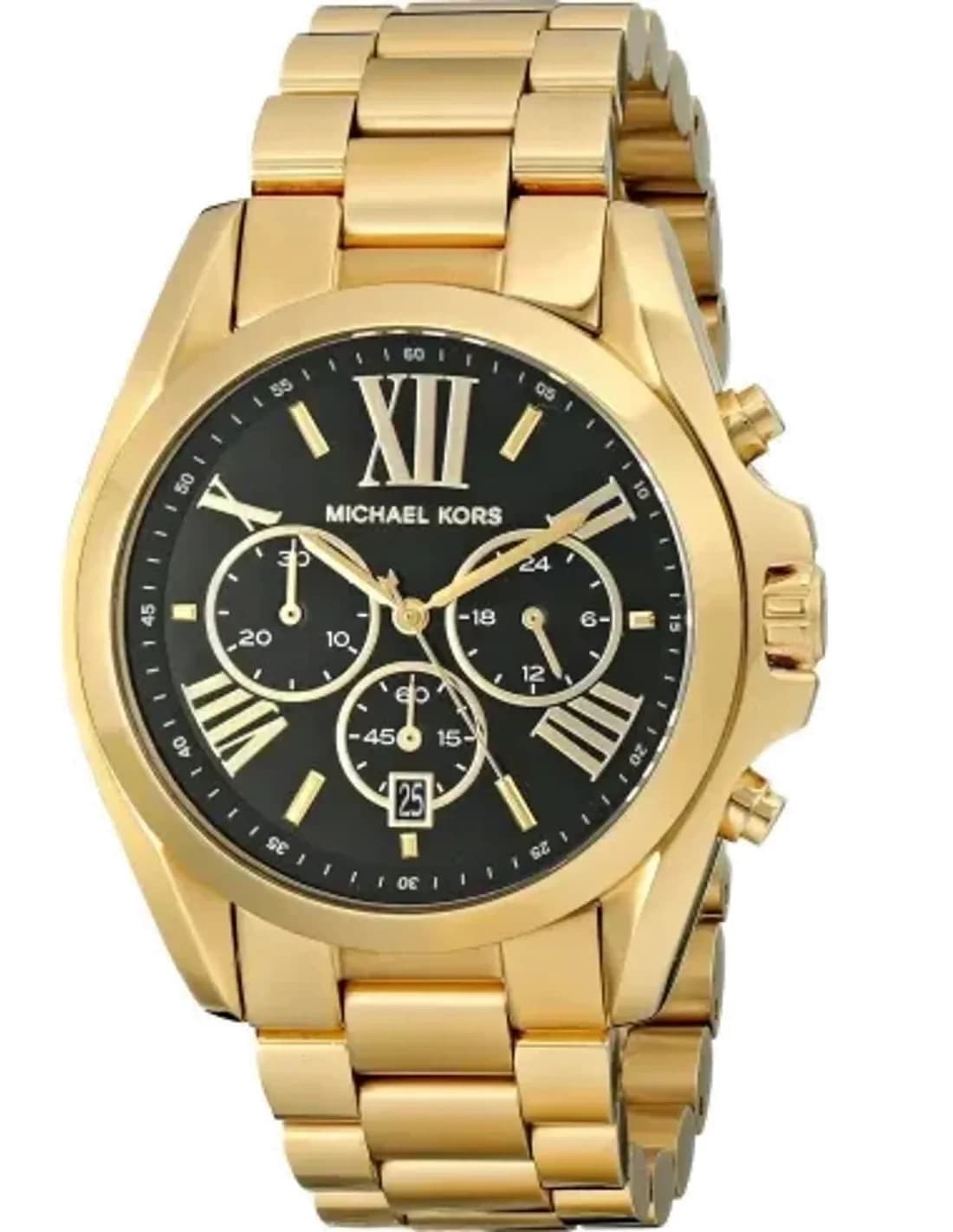 Michael Kors MK5739 Bradshaw Gold-Tone Stainless Steel and Black Dial Watch