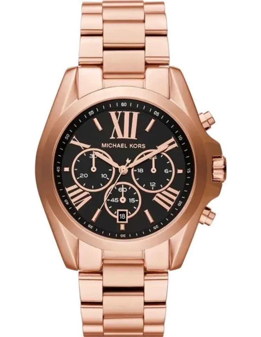 Montre Michael Kors MK5854 en Acier Or Rose avec Cadran Noir