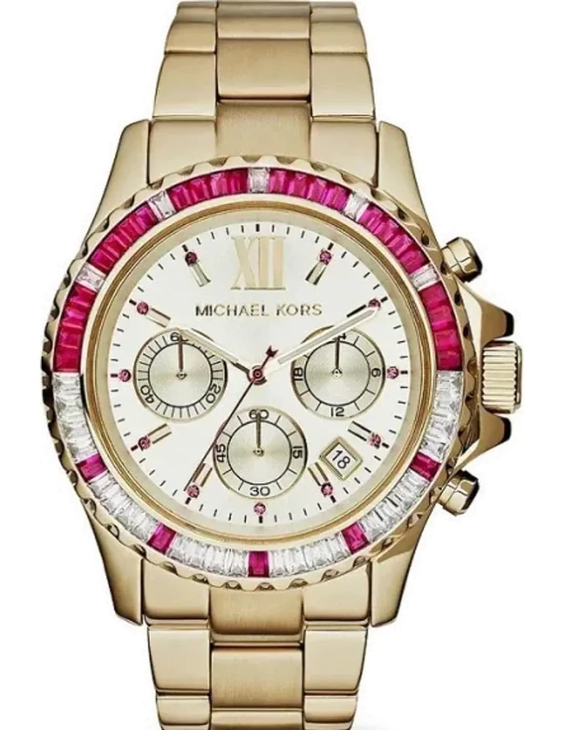Michael Kors MK5871 Everest Stainless Steel Silver Watch with Set Bezel