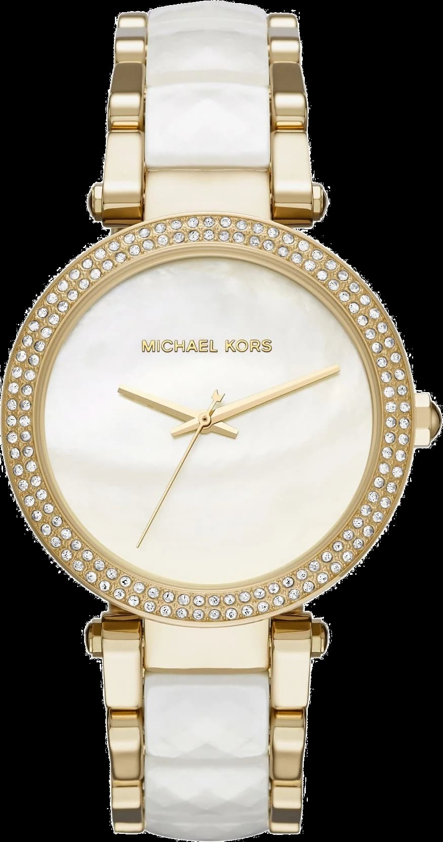 Michael Kors Parker MK6400 two-tone gold and white watch with mother-of-pearl dial