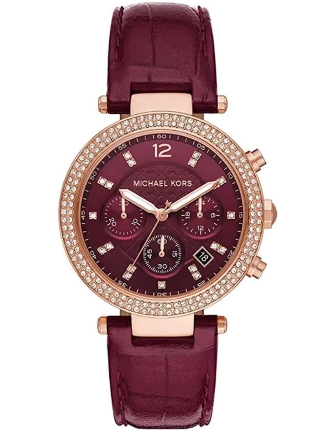 Michael Kors Parker MK6986 Burgundy Leather Strap Watch