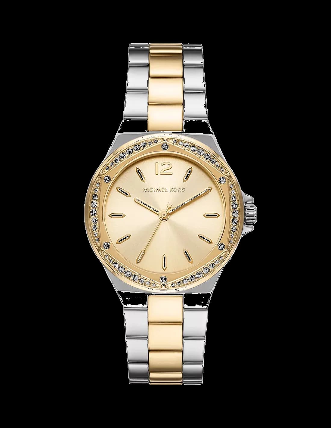 Michael Kors Lennox MK6988 women's watch, gold-tone dial, two-tone stainless steel bracelet