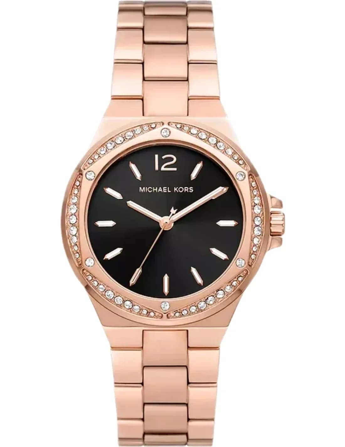 Michael Kors Lennox MK7233 watch black dial rose gold stainless steel bracelet