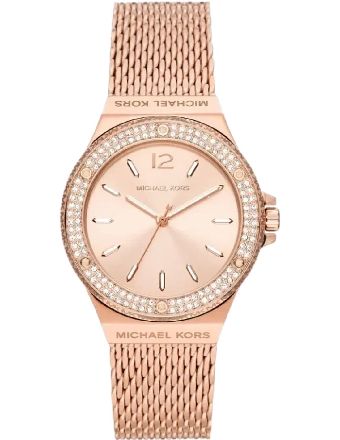 Michael Kors Lennox MK7336 Rose Gold Dial Milanese Mesh Strap Watch