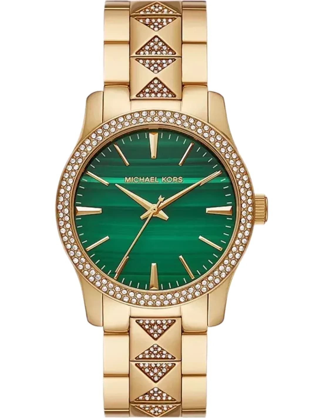 Michael Kors Runway MK7390 Green Dial Watch with Crystals