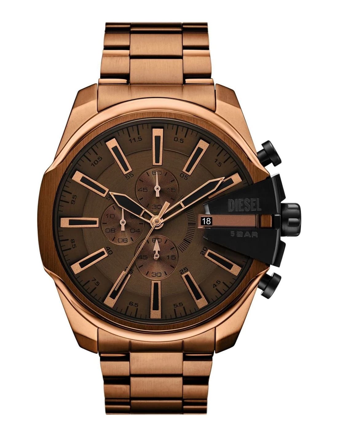 Diesel DZ4697 montre homme, cadran marron sobre et bracelet acier