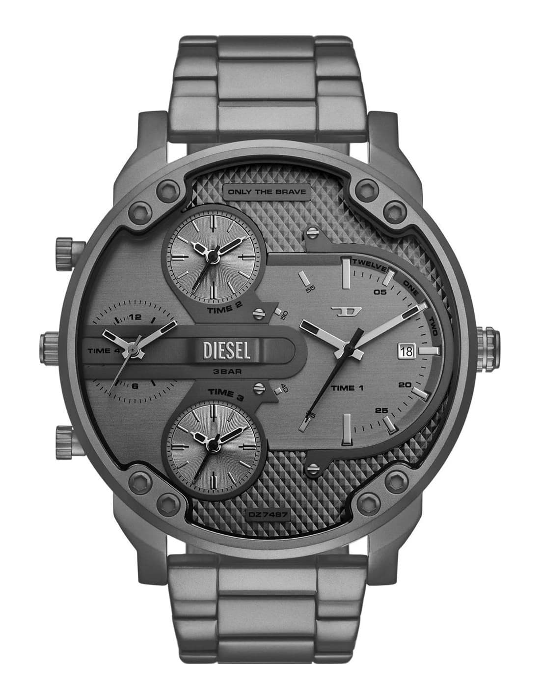 Diesel DZ7487 montre homme, cadran gris épuré sur bracelet acier