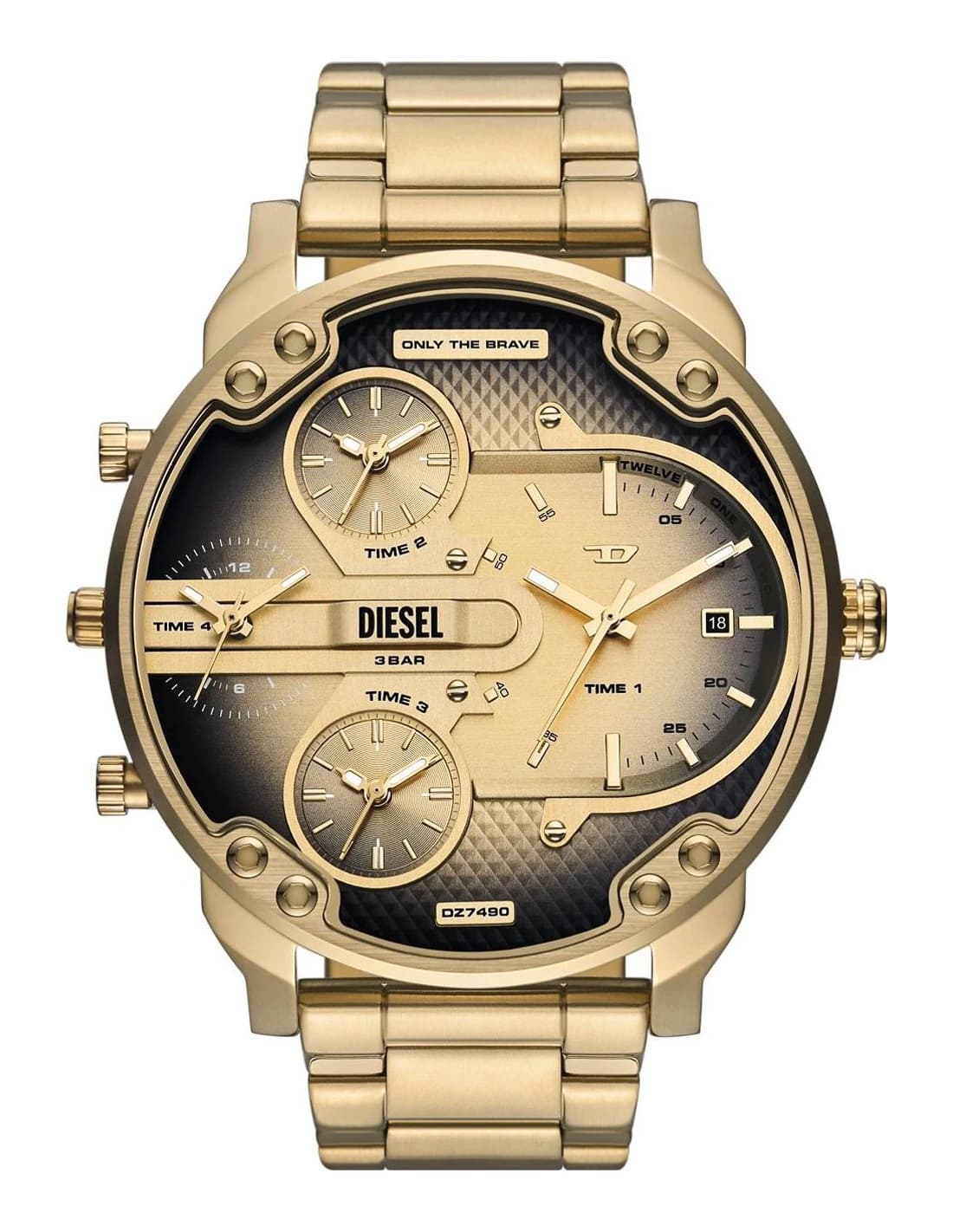 Diesel DZ7490 montre homme, au cadran noir et bracelet acier